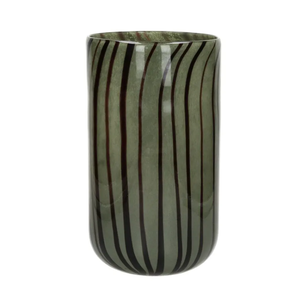 Pomax Photophores / T-lights-CANNES - vase/photophore - verre - DIA 16 x H 30 cm - kaki