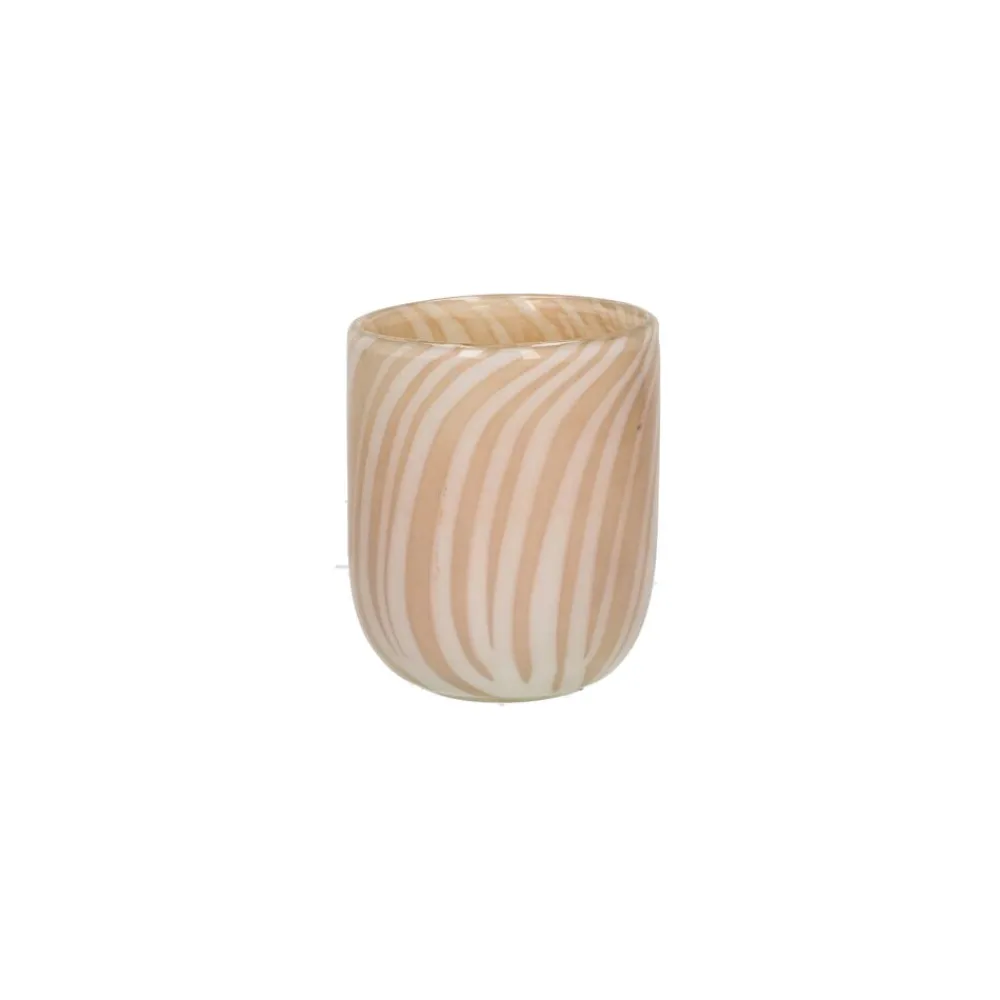 Pomax Photophores / T-lights-CANNES - vase/photophore - verre - DIA 9 x H 11 cm - ivoire