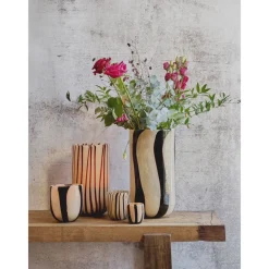 Pomax Photophores / T-lights-CANNES - vase/photophore - verre - DIA 7 x H 8 cm - ivoire