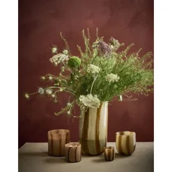 Pomax Photophores / T-lights-CANNES - vase/photophore - verre - DIA 19 x H 37 cm - ambre