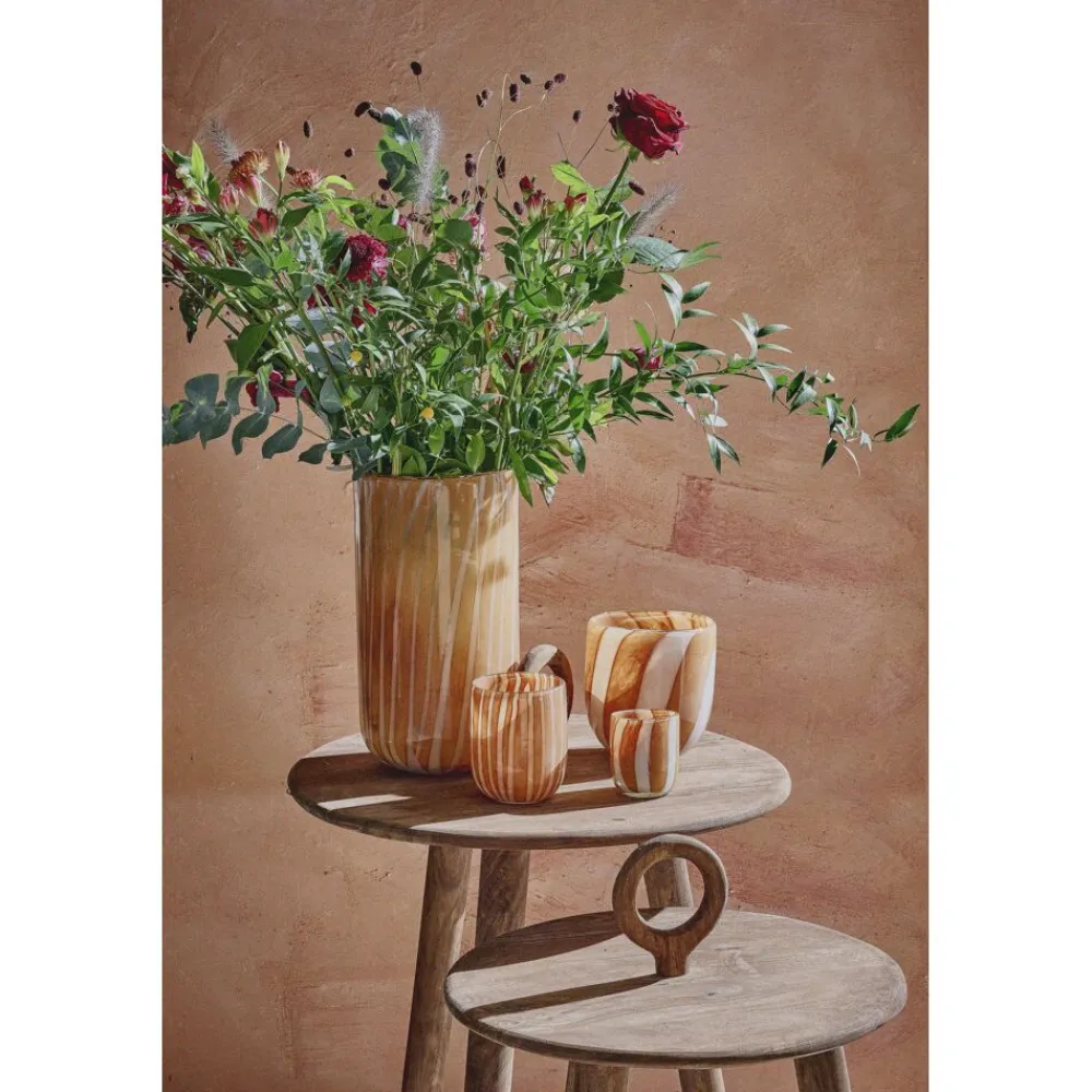 Pomax Photophores / T-lights-CANNES - vase/photophore - verre - DIA 9 x H 11 cm - ambre