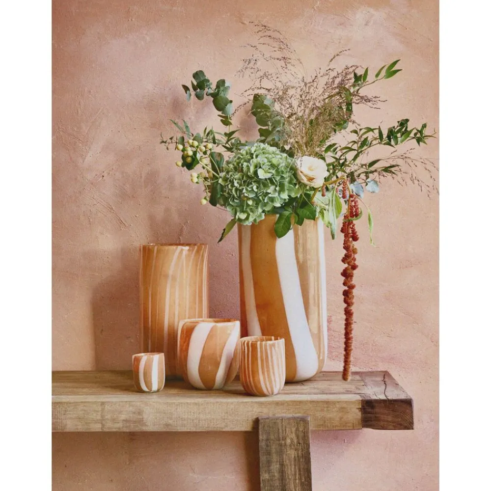 Pomax Photophores / T-lights-CANNES - vase/photophore - verre - DIA 16 x H 30 cm - ambre