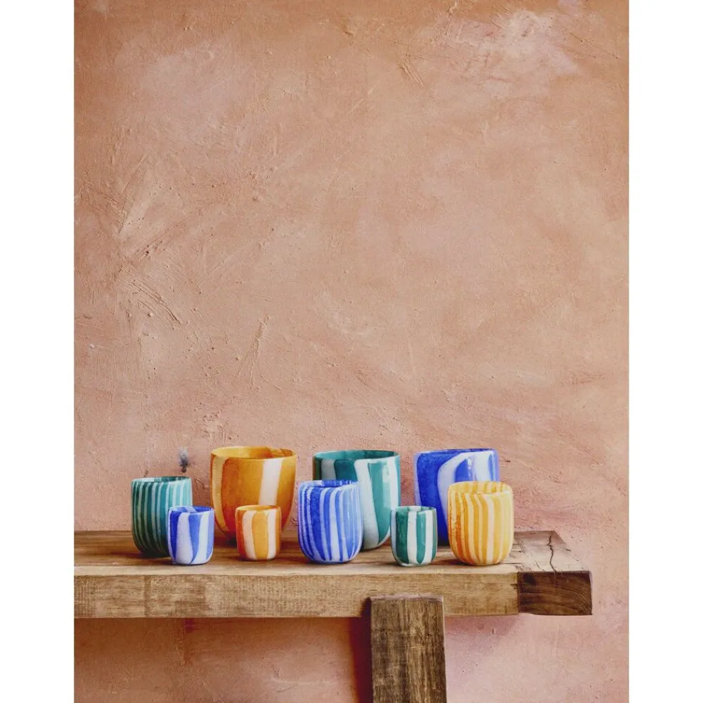 Pomax Photophores / T-lights-CANNES - vase/photophore - verre - DIA 13 x H 14,5 cm - aqua