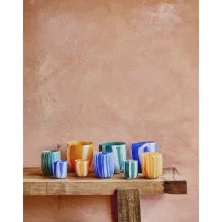Pomax Photophores / T-lights-CANNES - vase/photophore - verre - DIA 9 x H 11 cm - aqua