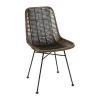 Pomax Chaises-CAPPUCCINO - chaise - rotin / métal - L 43 x W 52 x H 82 cm - brun foncé