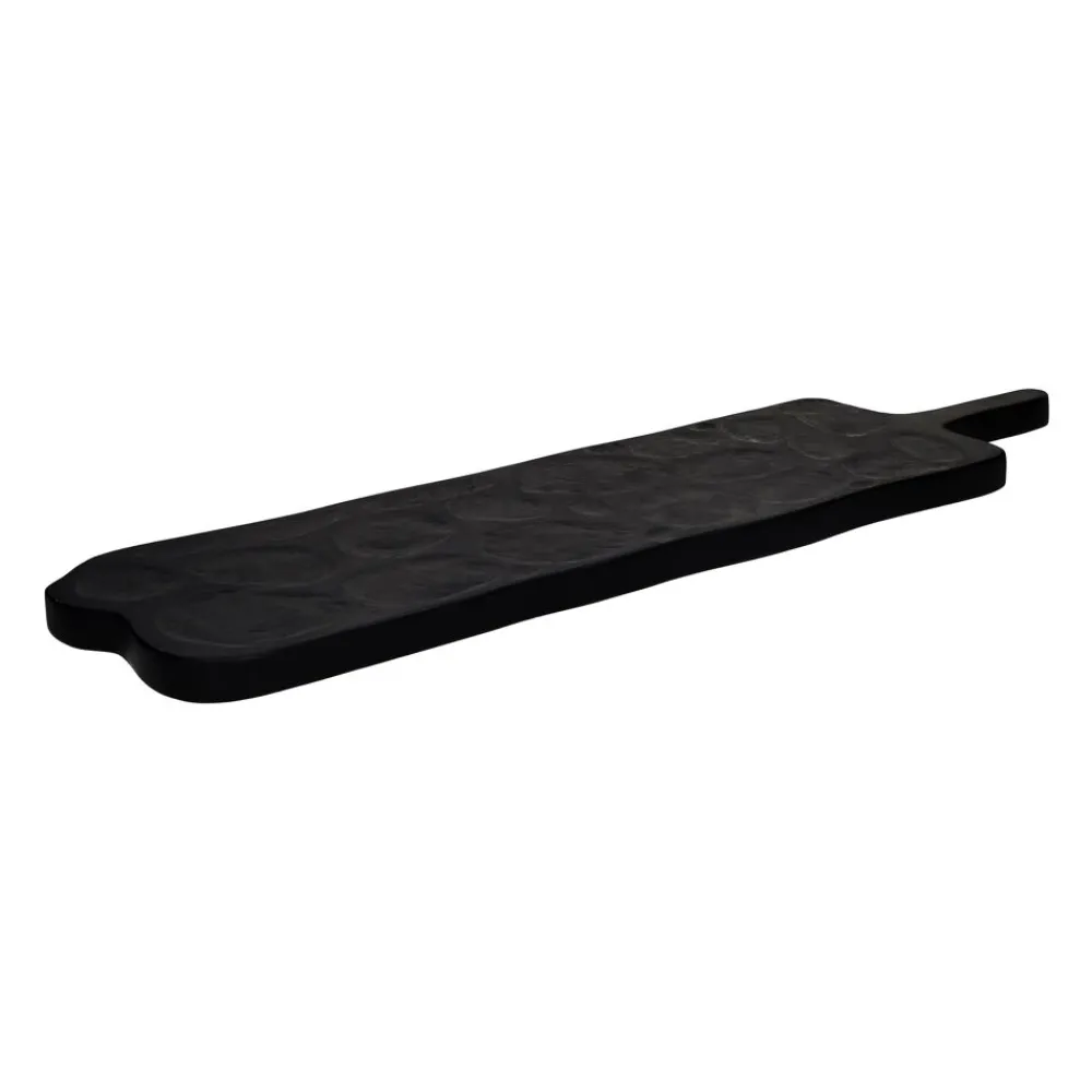 Pomax Planches À Découper-CAPRI - plateau - bois de mangier - L 19,5 x W 2,3 x H 72 cm - noir