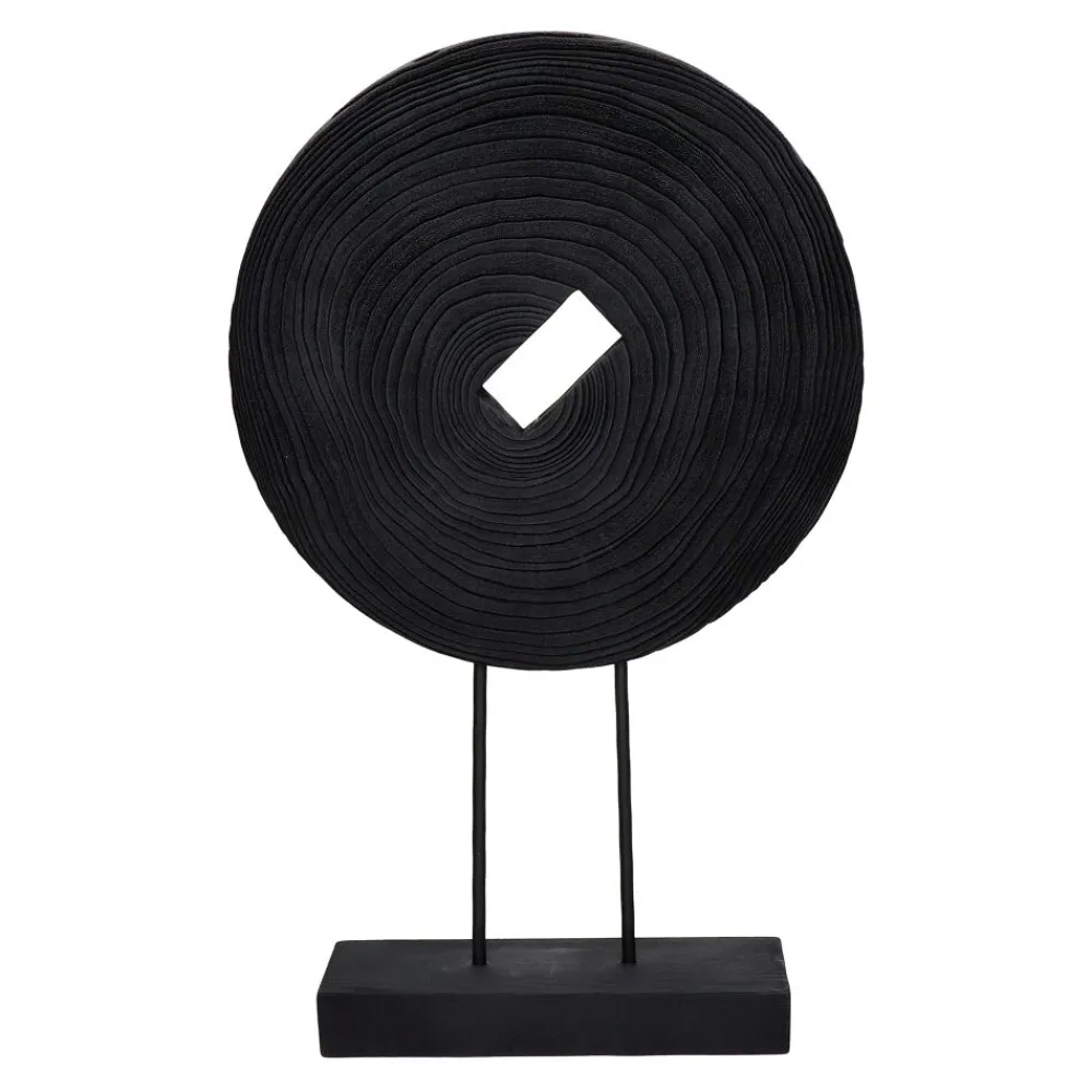 Pomax Objets De Décoration-CARDENA - objet déco - bois de paulownia - L 33 x W 9 x H 53 cm - noir