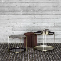Pomax Concepts Modulaires-CARRARA - dessus de table - marbre - DIA 45 x H 1,5 cm - rouge