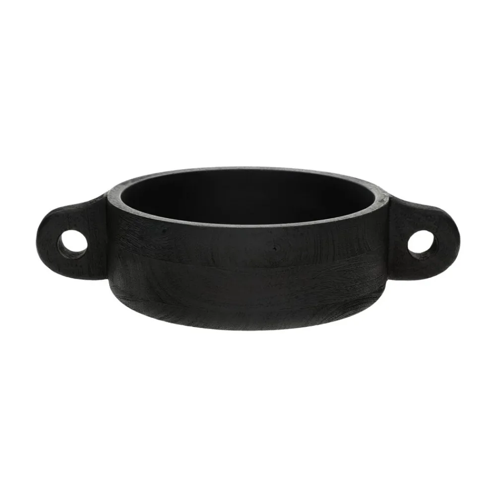 Pomax Bols & Paniers-CHANELLE - bol - bois de mangier - L 36,5 x W 24 x H 9 cm - noir
