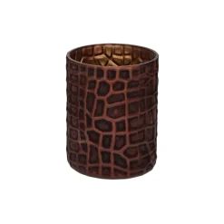 Pomax Photophores / T-lights-CHOCOLAT - photophore - verre - DIA 10 x H 13 cm - chocolat