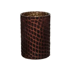 Pomax Photophores / T-lights-CHOCOLAT - photophore - verre - DIA 12 x H 17 cm - chocolat