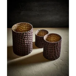 Pomax Photophores / T-lights-CHOCOLAT - photophore - verre - DIA 10 x H 13 cm - chocolat