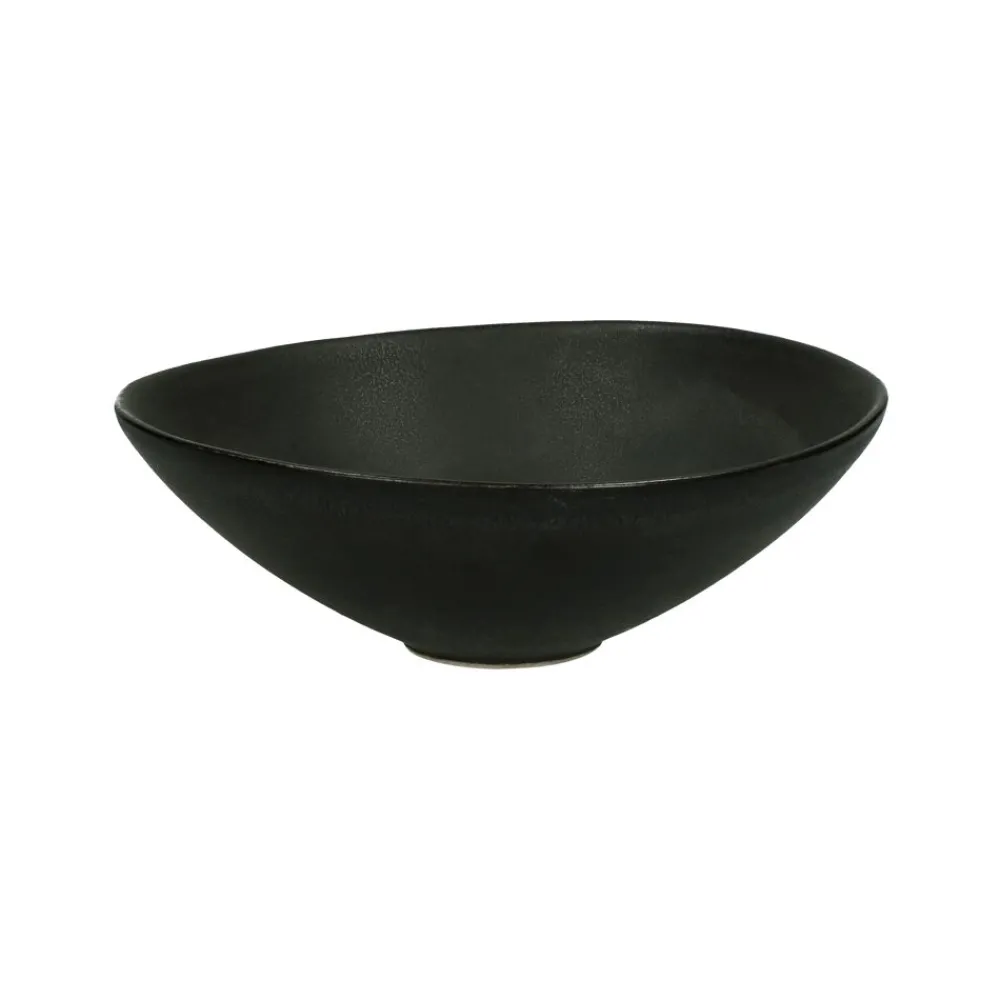 Pomax Saladiers / Plats À Servir-CHROM - bol à soupe - grès - DIA 20 x H 6,5 cm - noir