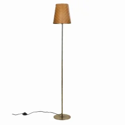 Pomax Lampadaires-CINETTE - lampadaire - métal / cuir - DIA 25 x H 155 cm - latté