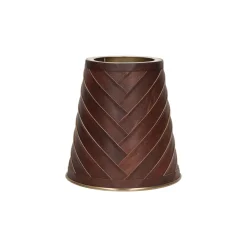 Pomax Lampes De Table-CINETTE - lampe de table - métal / cuir - DIA 19 x H 51 cm - chocolat