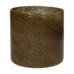 Pomax Photophores / T-lights-CITRIEN - photophore/vase - verre - DIA 20 x H 20 cm - kaki