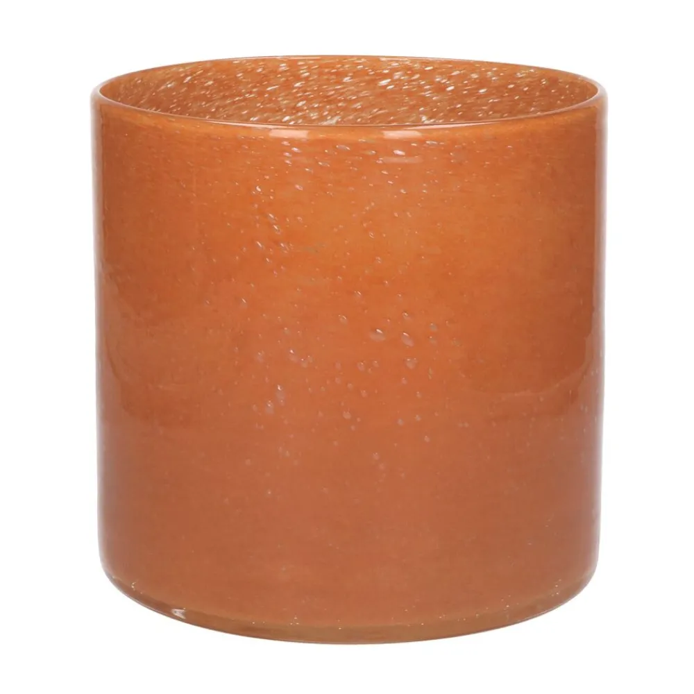 Pomax Photophores / T-lights-CITRIEN - photophore/vase - verre - DIA 20 x H 20 cm - orange