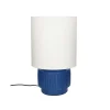 Pomax Lampes De Table-CORDOBA - lampe de table - terracotta / lin - DIA 25 x H 44 cm - bleu