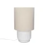 Pomax Lampes De Table-CORDOBA - lampe de table - terracotta / tissu - DIA 25 x H 44 cm - blanc