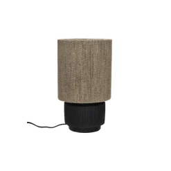 Pomax Lampes De Table-CORDOBA - lampe de table - terracotta / jute - DIA 18 x H 30 cm - noir