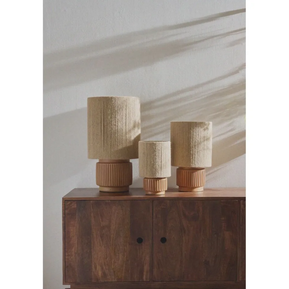 Pomax Lampes De Table-CORDOBA - lampe de table - terracotta / jute - DIA 25 x H 42 cm - terracotta