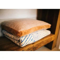 Pomax Plaids-CORFINO - couverture - coton / acrylique - L 200 x W 150 cm - bleu