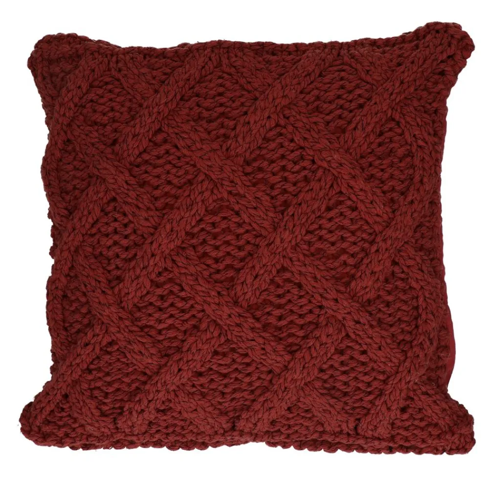Pomax Coussins-CROISETTE - coussin - coton - L 45 x W 45 cm - rouille