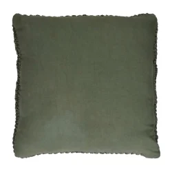 Pomax Coussins-CROISETTE - coussin - coton - L 45 x W 45 cm - kaki
