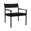 Pomax Canapés-CULLINAN - chaise relax - bois de mangier / jonc de mer - L 66,5 x W 72,5 x H 74 cm - noir