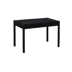 Pomax Bancs-CULLINAN - repos-pieds - bois de mangier / jonc de mer - L 60 x W 35 x H 40 cm - noir