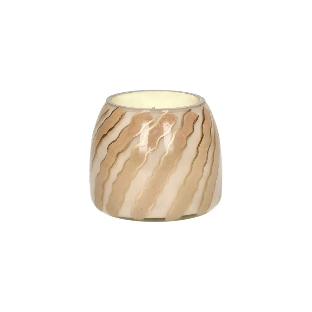 Pomax Bougies-DAHLIA - bougie parfumée 1 mèche - "black oud" - verre - DIA 10 H 9 x cm - rose