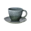 Pomax Vaisselle-DAKOTA - tasse & soucoupe - porcelaine - L 15,1 x W 14,8 x H 8,1 cm - gris