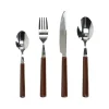 Pomax Couverts-DALI - set/16 couverts 18/0 - acier inoxidable / porcelain - brun