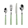 Pomax Couverts-DALI - set/16 couverts 18/0 - acier inoxidable / porcelain - vert