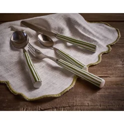 Pomax Couverts-DALI - set/16 couverts 18/0 - acier inoxidable / porcelain - vert