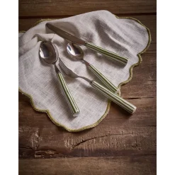 Pomax Couverts-DALI - set/16 couverts 18/0 - acier inoxidable / porcelain - vert
