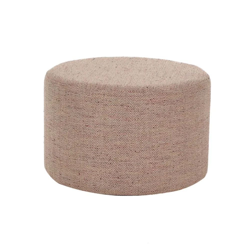 Pomax Poufs-DELILAH - pouf - polyester - DIA 55 x H 35 cm - rose clair