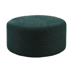 Pomax Poufs-DELILAH - pouf - polyester / bois - DIA 80 x H 35 cm - vert forêt