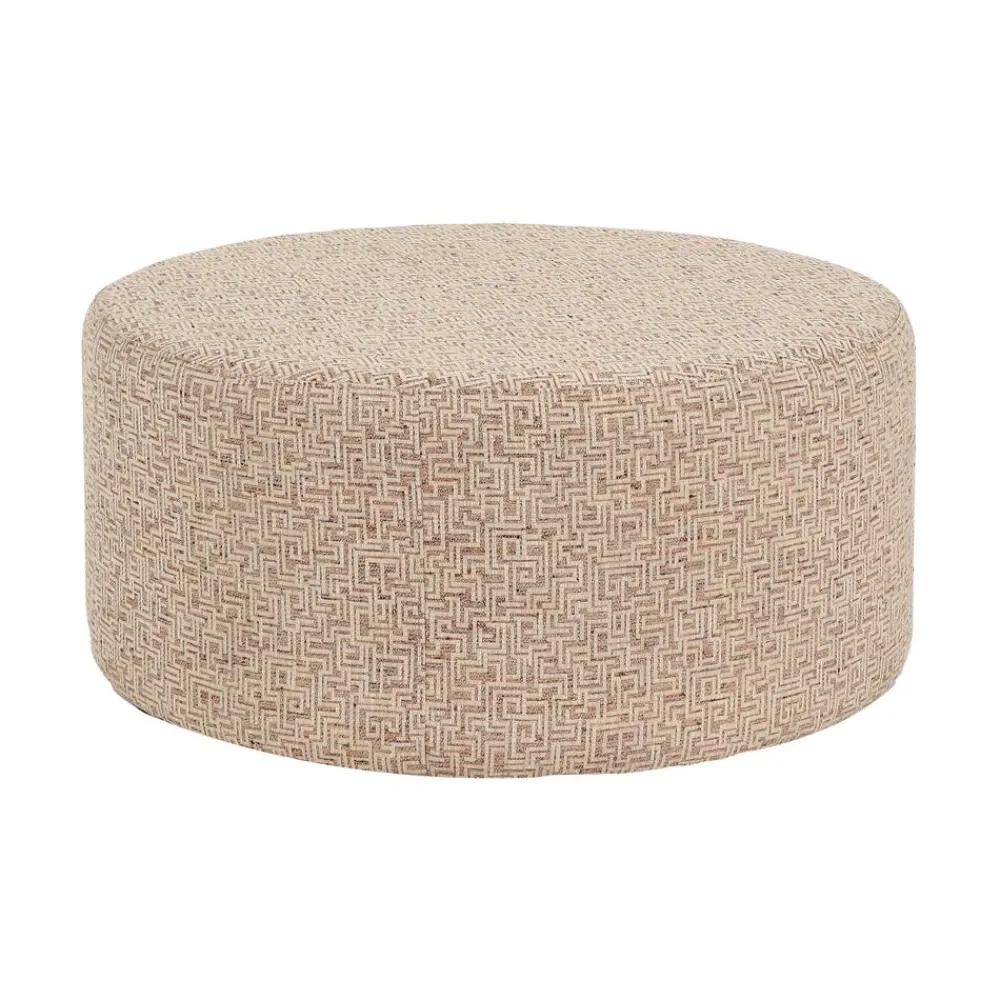 Pomax Poufs-DELILAH - pouf - polyester - DIA 80 x H 35 cm - rose clair