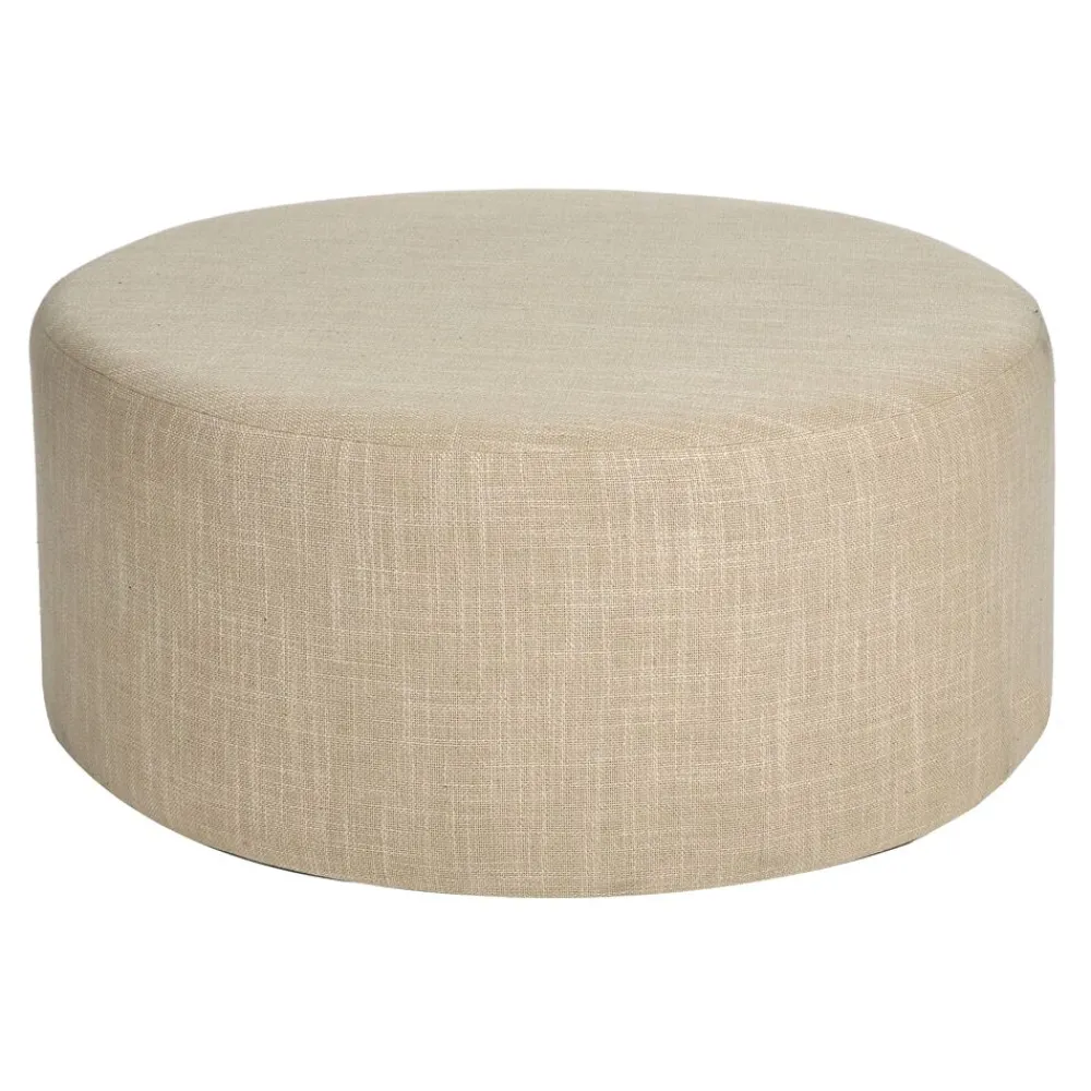 Pomax Poufs-DELILAH - pouf - tissu - DIA 80 x H 35 cm - écru