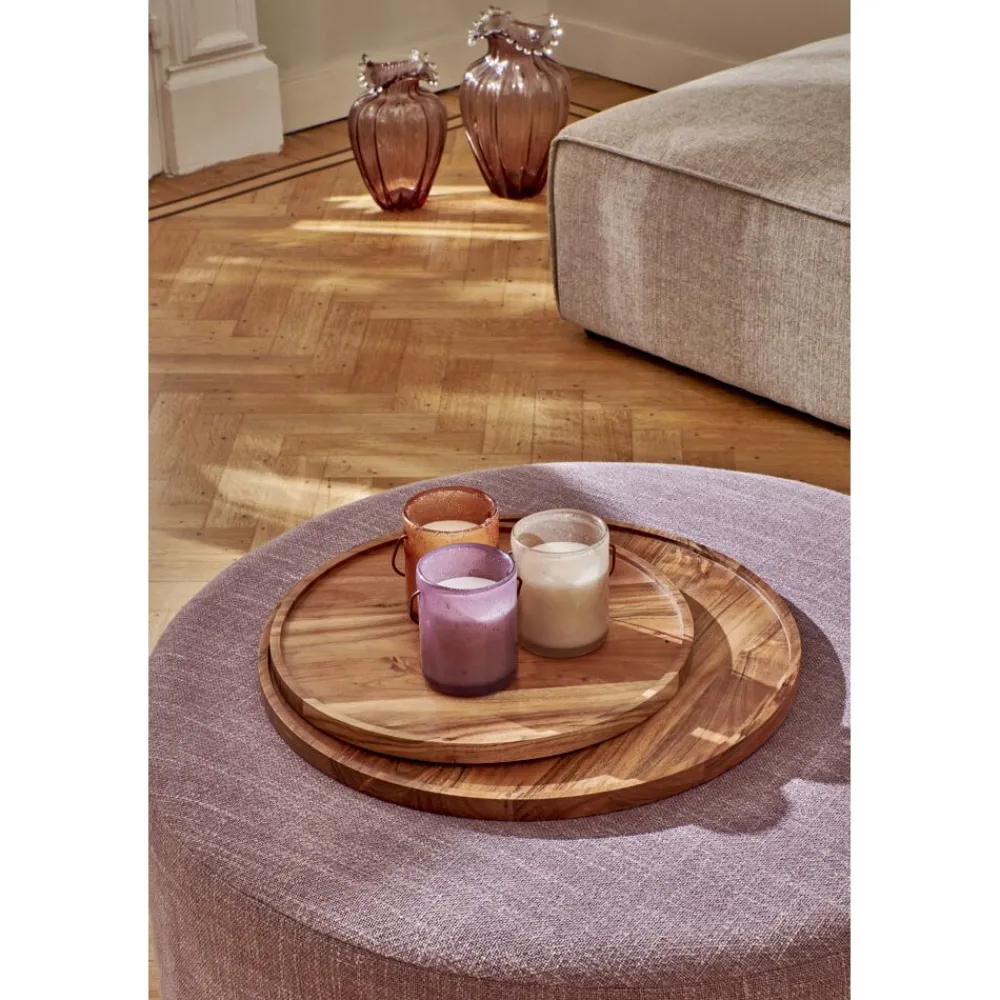 Pomax Poufs-DELILAH - pouf - tissu - DIA 80 x H 35 cm - lavande
