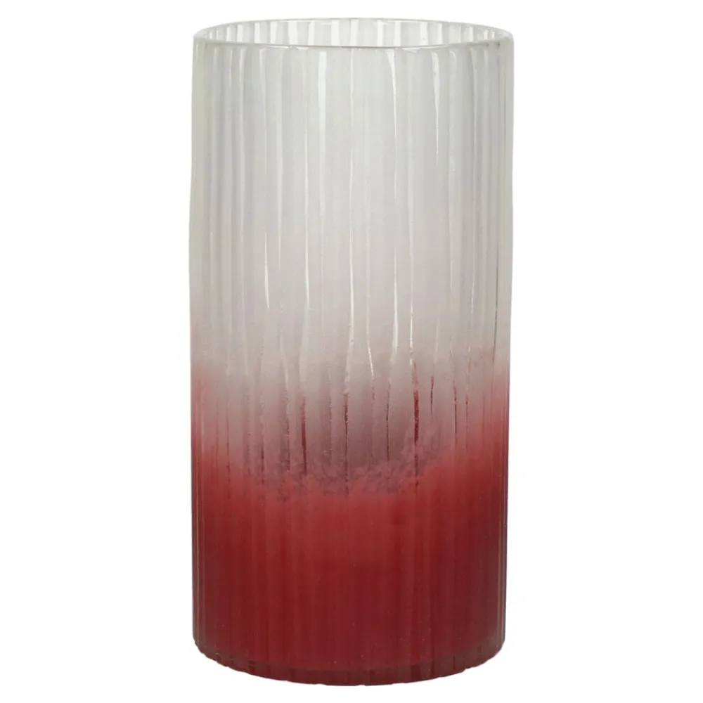 Pomax Vases-DENVER - vase - verre - DIA 14 x H 27,3 cm - rouge
