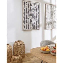 Pomax Tableau / Déco Murale-DESORDE - toile avec cadre - canvas / bois - L 83 x W 4 x H 123 cm - naturel/noir