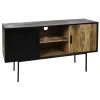Pomax Armoires-DIEGO - armoire - bois de mangier - L 120 x W 40 x H 65 cm - naturel/noir