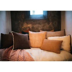 Pomax Coussins-DIMARO - coussin - coton / viscose - L 50 x W 30 cm - sable