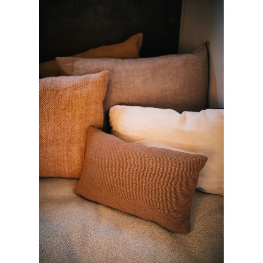 Pomax Coussins-DIMARO - coussin - lin / coton - L 50 x W 50 cm - sable