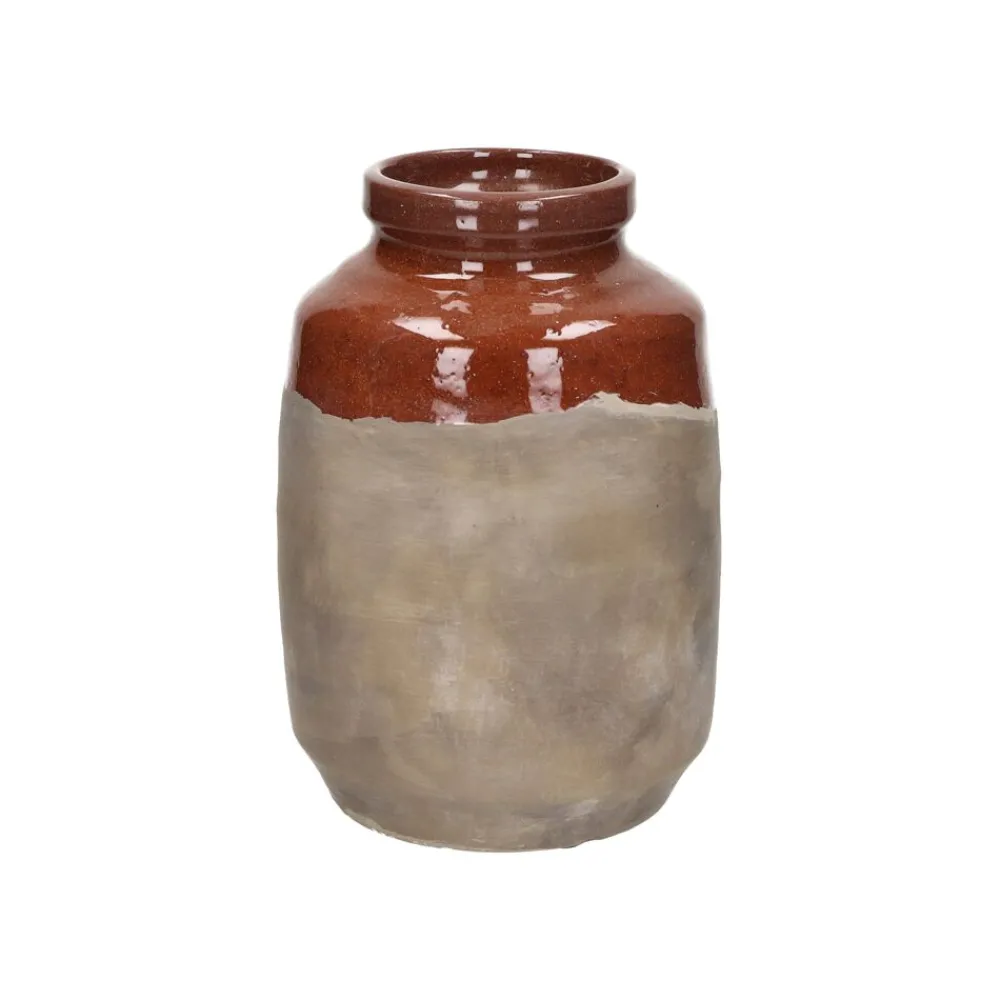 Pomax Vases-EARTH - vase - terracotta - DIA 15,5 x H 22 cm - chocolat