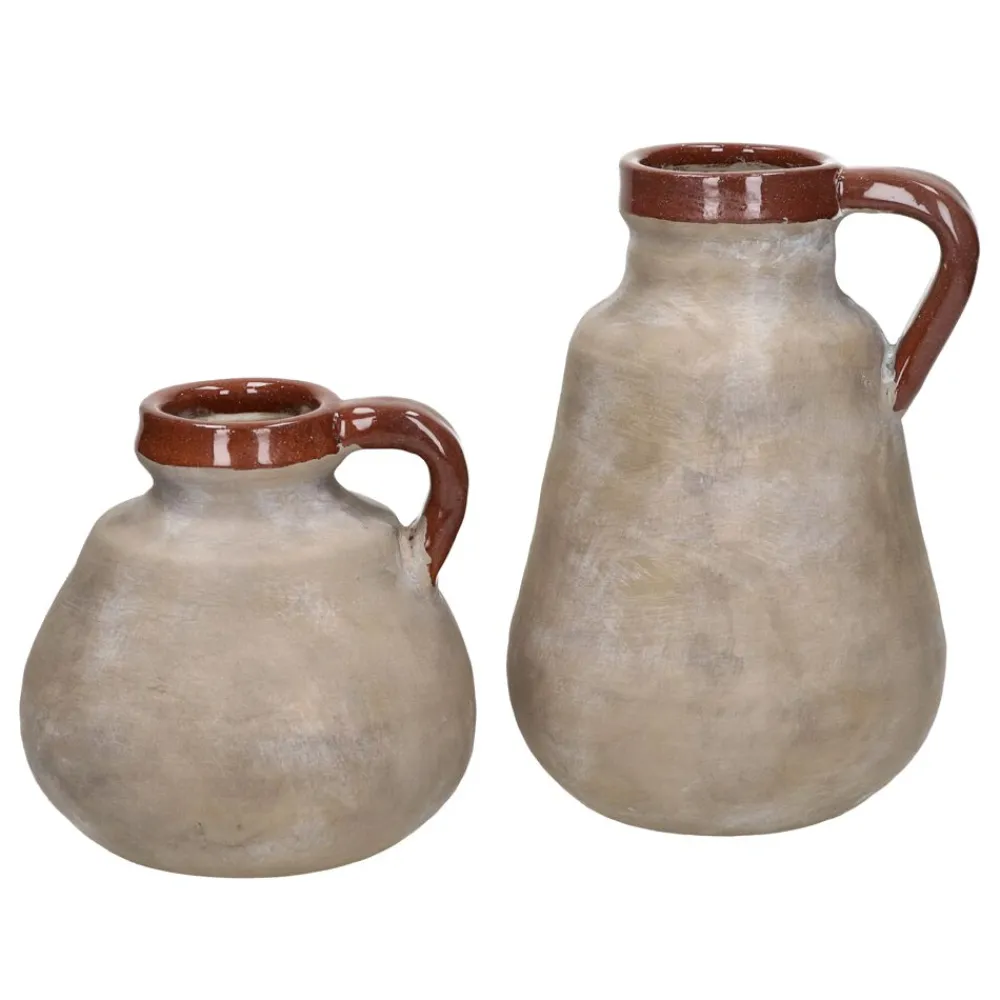 Pomax Vases-EARTH - vase - terracotta - DIA 14 x H 22 cm - chocolat