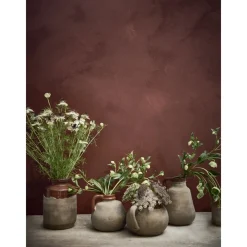 Pomax Vases-EARTH - vase - terracotta - DIA 18,5 x W 16,5 cm - chocolat