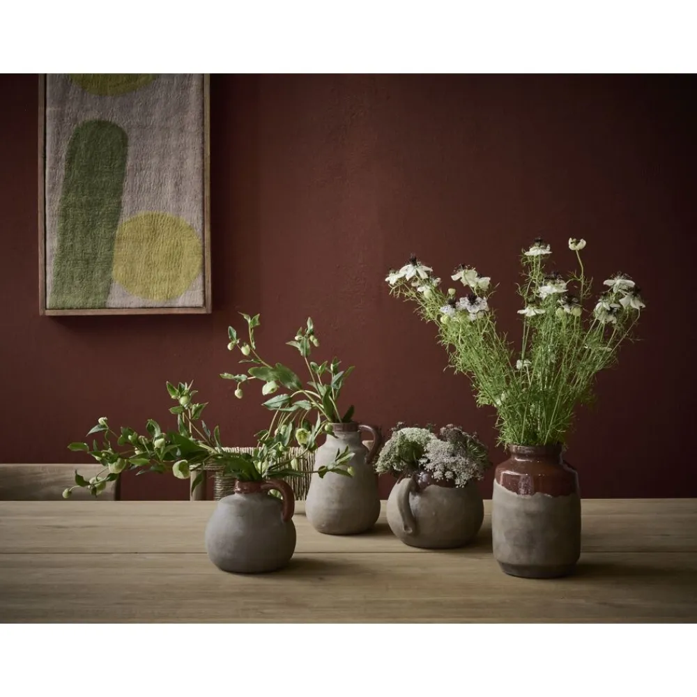 Pomax Vases-EARTH - vase - terracotta - DIA 18,5 x W 16,5 cm - chocolat
